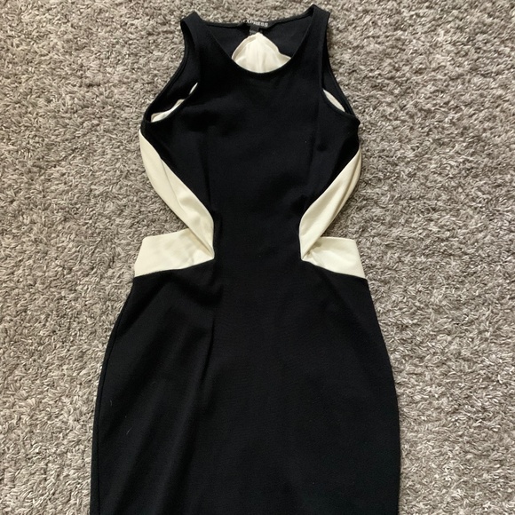 Express Dresses & Skirts - Black and White Dress with Open Back